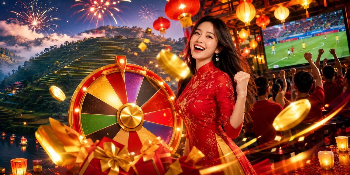 Đèn lồng Hội An lung linh bên bàn roulette casino đêm