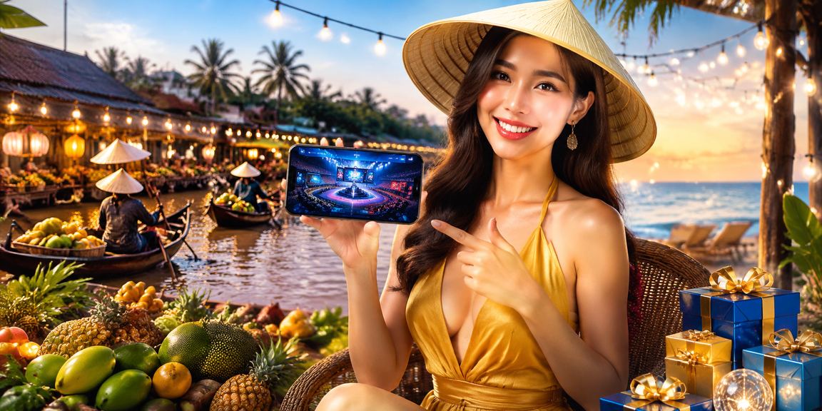 Người trẻ thư giãn tại bãi biển Mekong trong khi theo dõi kết quả esports betting